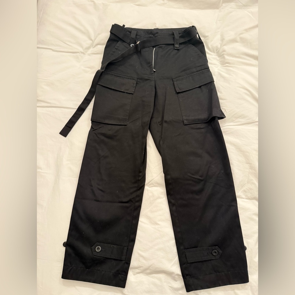 Black Sacai Cotton Chic Cargo. Size 2